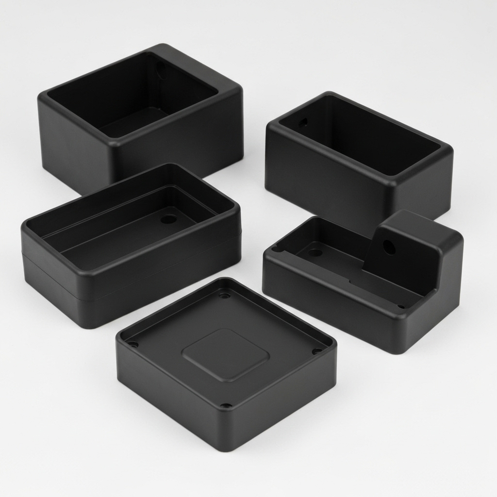 Precision-molded plastic electronic enclosures with clean lines