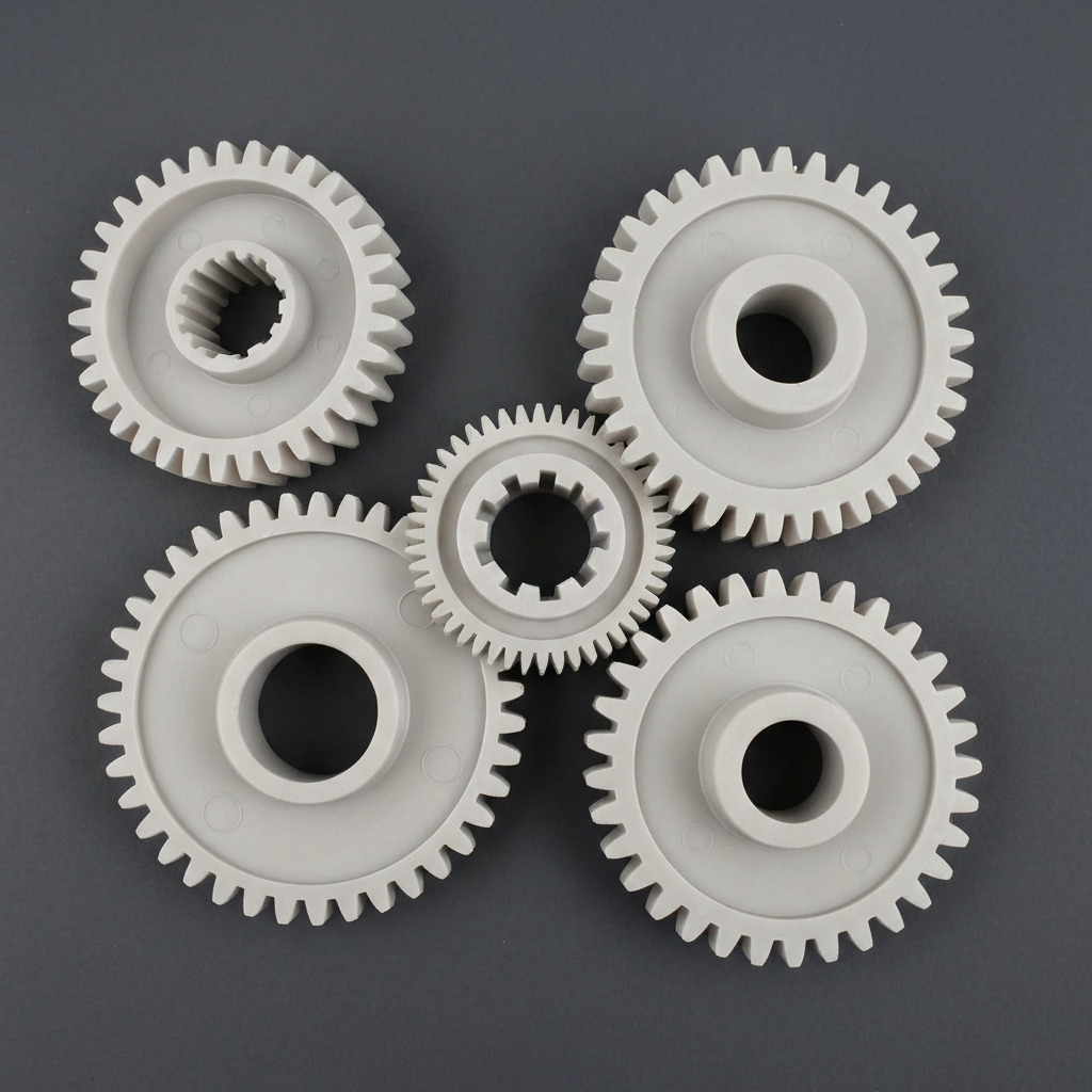 Precision plastic gears with fine engineering details
